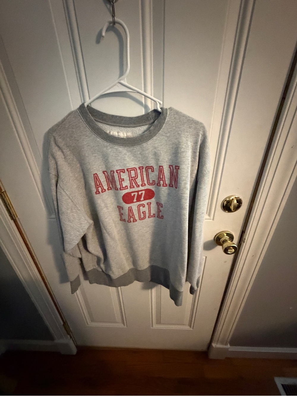 American Eagle Outfitters Gray Sweatshirt with Red Logo